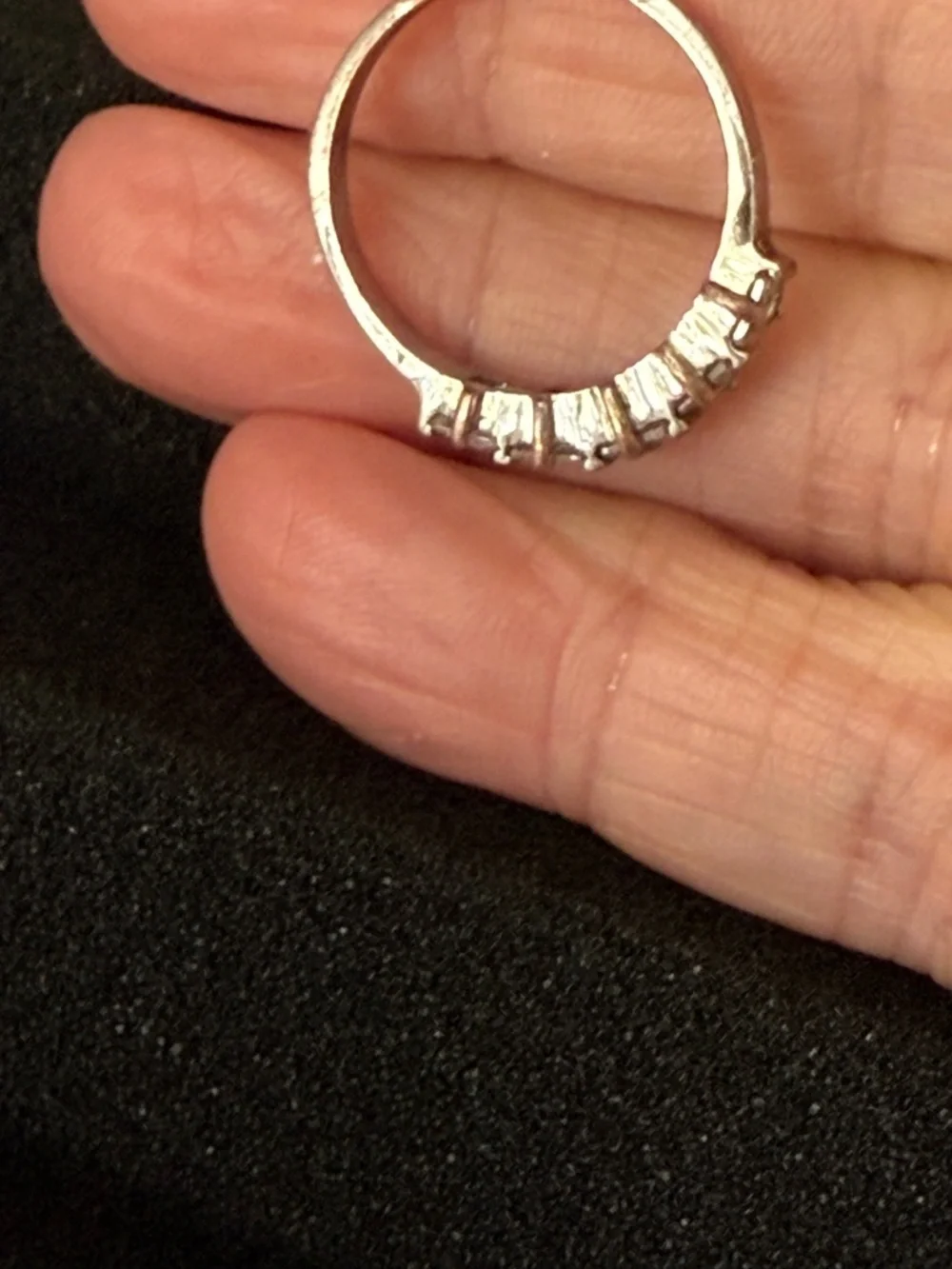 Five Stone Princess Cut Cubic Zirconia Band Size 8